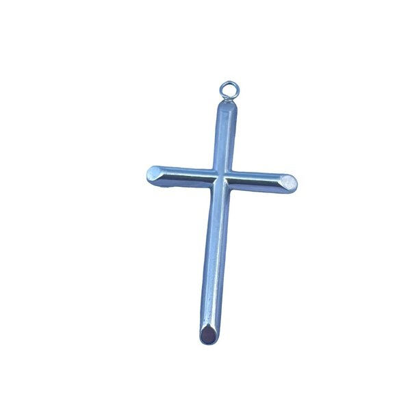 Sterling Silver Cross Pendant 925 Small Minimalist Design Religious Jewelry for - Picture 3 of 5